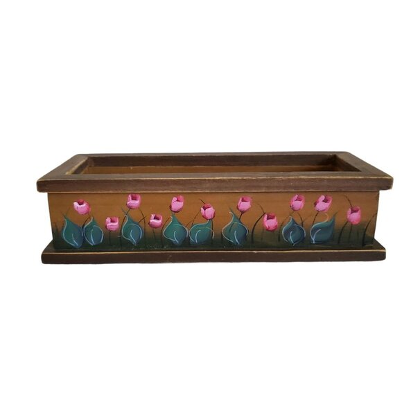 Hand Painted Wood Planter - Picture 2 of 7